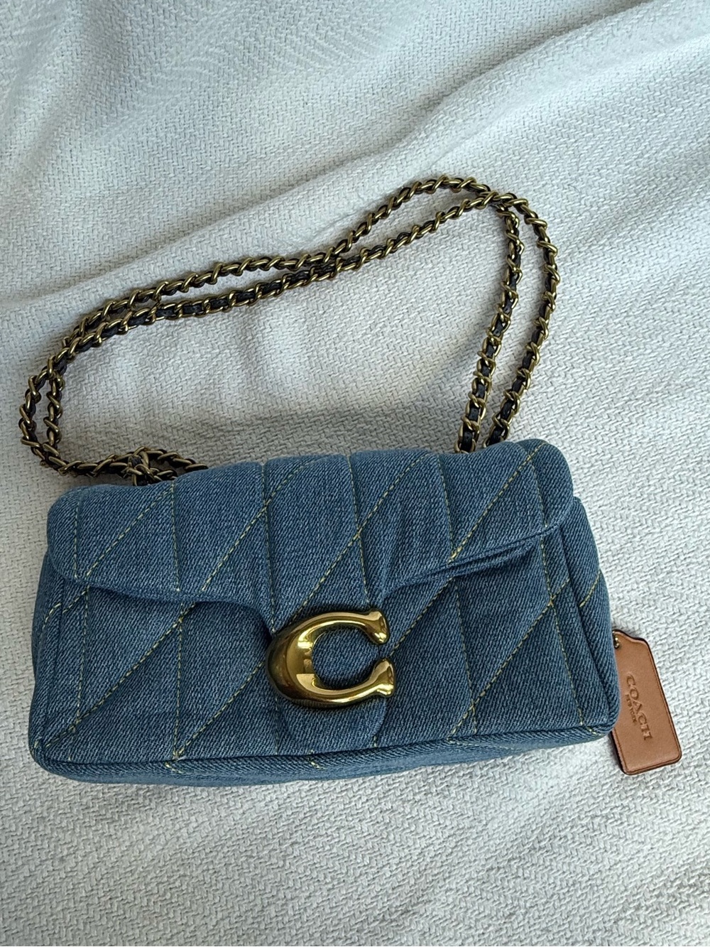 Coach Tabby 20 Shoulder Bag in Quilted indigo Denim